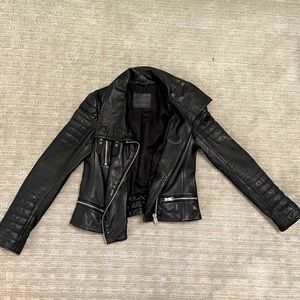 All Saints Steine Biker Leather Jacket, Women, Size 6 US